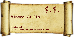 Vincze Vulfia névjegykártya